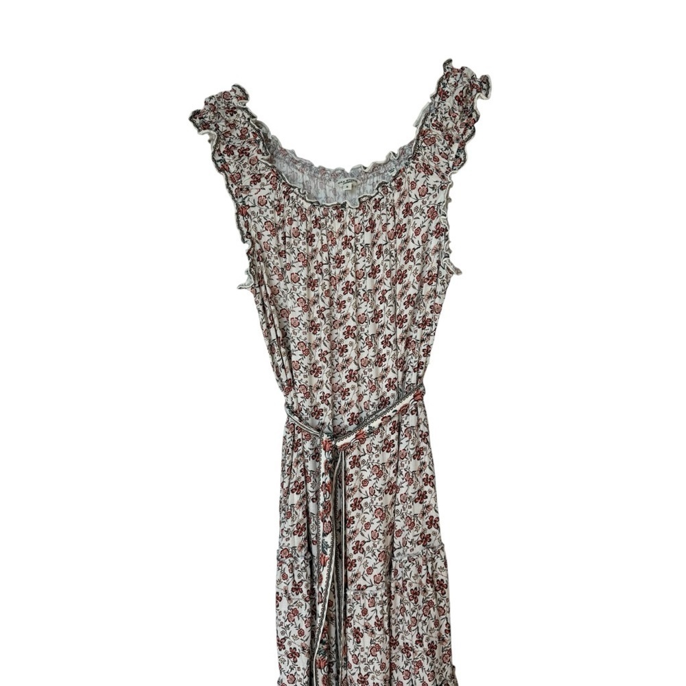 Max Studio Women's S Floral Smocked Ruffled Maxi Dress Multicolor Casual Stretch - Picture 2 of 9